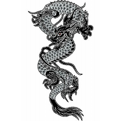 タトゥーシール 赤目黒龍 タトゥーシール 赤目黒龍