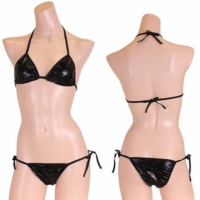 パキッとコントラストの効いたキラキラメタリックビキニ ブラック パキッとコントラストの効いたキラキラメタリックビキニ ブラック