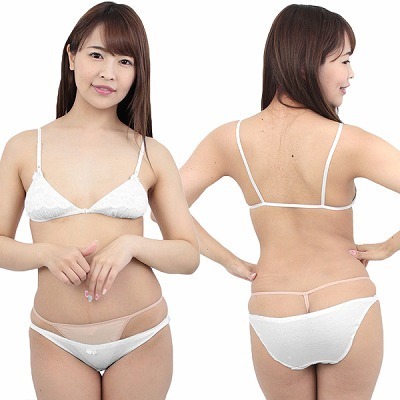 コットンインゴムブラ&フルバック ホワイト コットンインゴムブラ&フルバック ホワイト