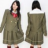 カーキ色ブレザー学園制服 M