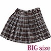 チェック柄プリーツスカート単品 ブラウン BIG